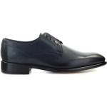 Reduzierte Blaue Business Doucal´s Spitze Derby Schuhe mit Schnürsenkel aus Leder für Herren Größe 40 mit Absatzhöhe bis 3cm 