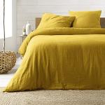 Reduzierte Gelbe Unifarbene Douceur d'Intérieur Bettwäsche Sets & Bettwäsche Garnituren aus Baumwolle maschinenwaschbar 240x220 3-teilig 