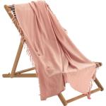 Peachfarbene Douceur d'Intérieur Decken aus Baumwolle 180x220 