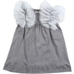 Graue Unifarbene Kurzärmelige Douuod Kindertüllkleider aus Jersey Handwäsche für Mädchen 