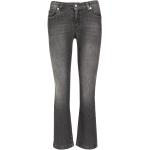 Reduzierte Schwarze Bestickte Jeans mit Stickerei mit Reißverschluss aus Denim für Damen 