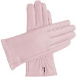 Reduzierte Rosa Gefütterte Handschuhe aus Leder für Damen Größe L für den für den Winter 