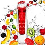 #DoYourFitness Trinkflasche mit Früchtebhälter Fruchteinsatz 800ml | Wasserflasche/Sportflasche für Fruchtschorlen/Gemüseschorlen | 100% Auslaufsicher | Spülmaschinen geeignet in Rot