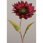 Burgundfarbene Kunstblumen mit Sonnenblumenmotiv aus Kunststoff 