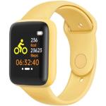 Gelbe Wasserdichte Herrenarmbanduhren mit Smart Notifications mit Schrittzähler zum Fitnesstraining 
