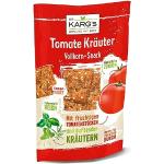 Dr. Karg Vollkorn-Snack Tomate Kräuter - knusprig, vegan, Snack mit würzigem Basilikum, Rosmarin sowie Oregano, 10 x 110 g Beutel