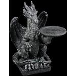 Schwarze Gothic 49 cm Drachenfiguren aus Kunststein 