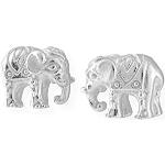 Silberne Drachenfels Design Elefanten Ohrringe für Damen 