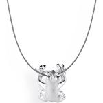 Silberne Drachenfels Design Froschkönig Tieranhänger mit Tiermotiv poliert für Damen 