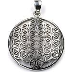 Silberne Elegante Drachensilber Blume des Lebens Anhänger mit Ornament-Motiv für Herren 