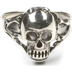 Silberne Drachensilber Totenkopf-Ringe mit Totenkopfmotiv für Herren 