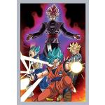 Dragon Ball - Goku Black - Manga Anime Poster Plakat Druck - Größe 61x91,5 cm + Wechselrahmen, Shinsuke® Maxi MDF Silber, Acryl-Scheibe