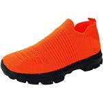 Orange Walkingschuhe mit Schnürsenkel aus Leder atmungsaktiv für Herren Größe 38 für den für den Herbst 