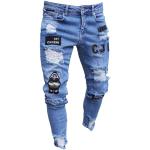 Blaue Slim Fit Jeans aus Baumwollmischung für Herren Größe XL für den für den Winter 