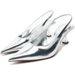 Silberne Spitze Kitten-Heel-Absatz Slingback Pumps in Breitweite für Damen Größe 38 für die Braut 