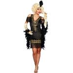 Dreamgirl AG Charleston Kostüm Flappy M Kleid Schwarz/Gold 20er Jahre Mottoparty Fasching