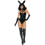 Schwarze Dreamgirl Bunny-Kostüme aus Samt für Kinder 