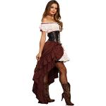 Dreamgirl Damen Kostüm Saloon Girl Kleid Rock Korsett Western Cowgirl Fasching Karneval (L)