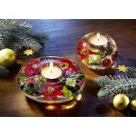Rote Dreamlight Runde Weihnachts-Teelichthalter aus Glas mundgeblasen 