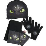 Schwarze Mütze Schal Handschuh Sets für Kinder für Jungen für den für den Winter 