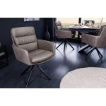 Taupefarbene Retro Riess Ambiente Designer Stühle aus Leder mit Armlehne Breite 50-100cm, Höhe 50-100cm, Tiefe 50-100cm 