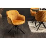 Senfgelbe Retro Riess Ambiente Designer Stühle aus Samt Breite 50-100cm, Höhe 50-100cm, Tiefe 50-100cm 