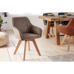 Reduzierte Taupefarbene Retro Riess Ambiente Designer Stühle aus Massivholz mit Armlehne Breite 50-100cm, Höhe 50-100cm, Tiefe 50-100cm 