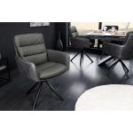 Graue Moderne Riess Ambiente Designer Stühle pulverbeschichtet aus Leder mit Armlehne Breite 50-100cm, Höhe 50-100cm, Tiefe 50-100cm 