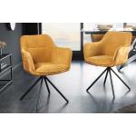 Senfgelbe Moderne Riess Ambiente Designer Stühle aus Samt mit Armlehne Breite 50-100cm, Höhe 50-100cm, Tiefe 50-100cm 