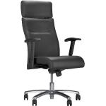 Schwarze Bürostühle & Schreibtischstühle pulverbeschichtet aus Leder mit Armlehne Breite 0-50cm, Höhe 0-50cm, Tiefe 0-50cm 