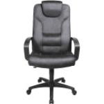 Chefsessel, Sitz-BxTxH 530x500x430-530 mm, Lehnenh. 740 mm, Wippmechanik, Muldensitz, Microfaser anthrazit, inkl. Armlehnen
