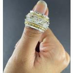 Silberne Tricolor Ringe aus Ton handgemacht für Damen 