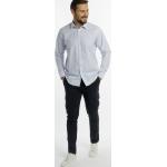 Reduzierte Blaue Gestreifte Business DreiMaster Kentkragen Hemden mit Kent-Kragen aus Baumwolle für Herren 