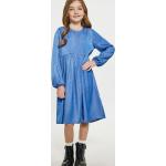Blaue Langärmelige DreiMaster Rundhals-Ausschnitt Kinderlangarmkleider mit Reißverschluss für Mädchen Größe 146 