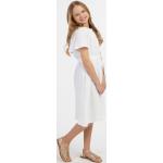Reduzierte Weiße Unifarbene DreiMaster Rundhals-Ausschnitt Kindersommerkleider für Mädchen Größe 146 für den für den Sommer 