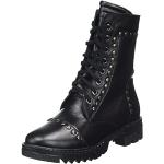 Schwarze Vintage DreiMaster Vintage Stiefeletten & Boots mit Nieten mit Nieten mit Reißverschluss aus Leder für Damen Größe 36 