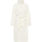 Weiße Vintage Wollmäntel aus Wolle für Damen Größe XL für den für den Winter 