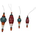Drescher 4 x Weihnachtsschmuck,Ornamente aus Holz,Christbaumschmuck,Kugeln (Mix)