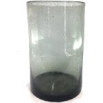 Drescher - zylindrische Rauch - Glasvase 28cm mundgeblasen Bubbleglas