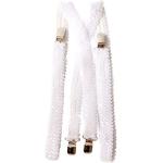 Weiße Karo Elegante Breite Hosenträger mit Schnalle für Damen 