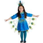 Blaue Pfau-Kostüme aus Satin für Kinder 