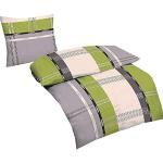 Apfelgrüne Bettwäsche Sets & Bettwäsche Garnituren mit Reißverschluss aus Baumwolle 155x220 