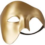 Goldene Unifarbene Venezianische Masken für Herren Einheitsgröße 