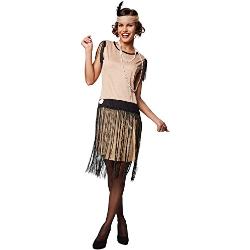 dressforfun Frauenkostüm Swing | Schönes Kleid im 20er Jahre Stil | Inkl. Haarband (M | Nr. 301606)