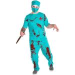 Blaue Zombiearzt-Kostüme aus Polyester für Herren Größe S 
