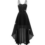 Reduzierte Schwarze Elegante Dresstells Maxi Lange Abendkleider aus Chiffon für Damen Größe L zum Abschlussball 