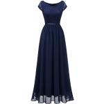 Reduzierte Marineblaue Elegante Dresstells Maxi V-Ausschnitt Lange Abendkleider aus Chiffon für Damen Größe 3 XL für Brautjungfern für den für den Sommer 