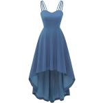 Blaue Elegante Ärmellose Dresstells Maxi Lange Abendkleider aus Chiffon für Damen Größe 3 XL 