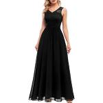 Schwarze Elegante Dresstells Maxi Lange Abendkleider aus Chiffon für Damen Größe L zum Abschlussball 