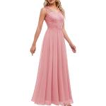 Reduzierte Rosa Elegante Dresstells Maxi Lange Abendkleider aus Chiffon für Damen Größe L zum Abschlussball 